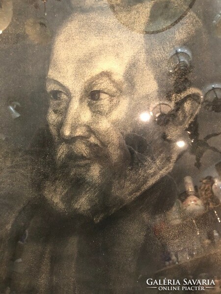 Felix Dzserdzsinszkij arcképe, szén,papiron, 42 x 42 cm-es