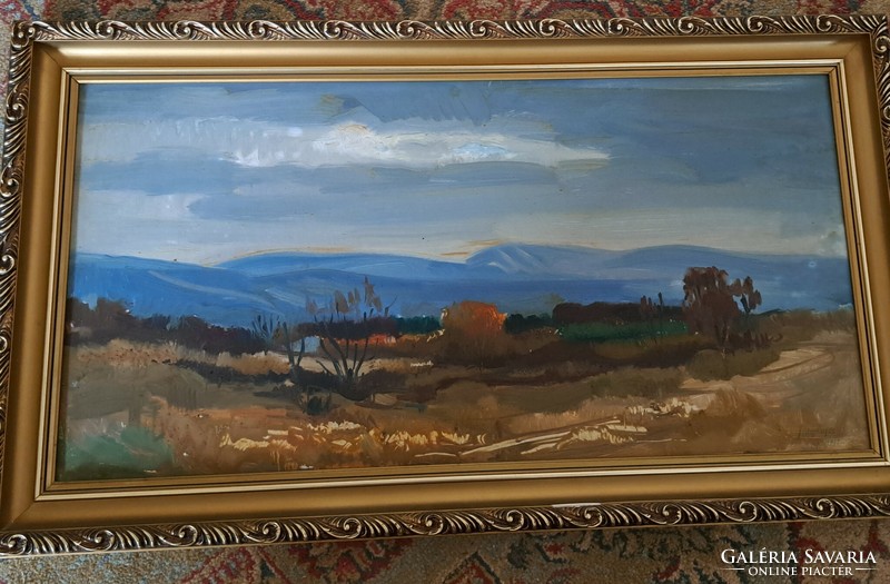 Louis Philippe 1982 landscape with frame 43x78 cm
