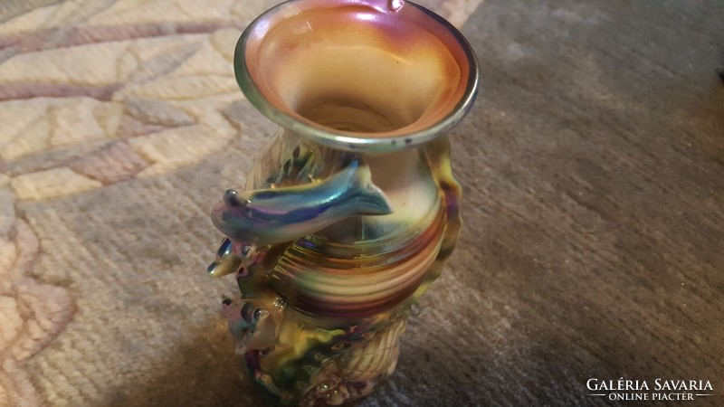 Régi eozinmázas porcelán váza