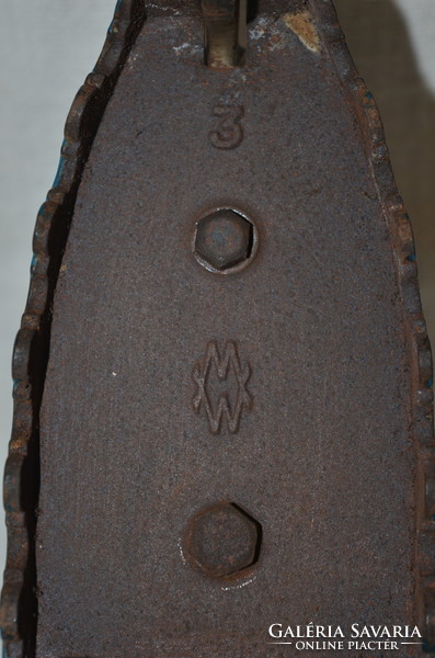 Old fire-enamel cast iron iron manufactured by Manfred Weiss