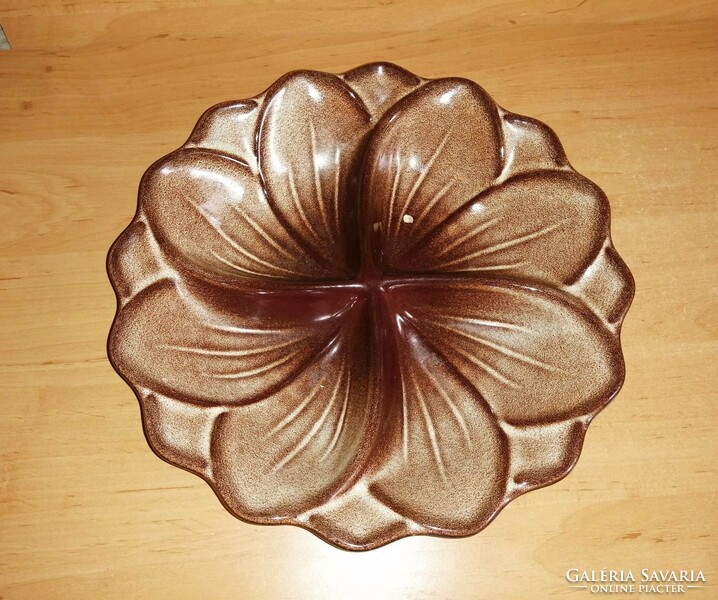 Flower-shaped divided ceramic serving bowl dia. 27 cm (6p)