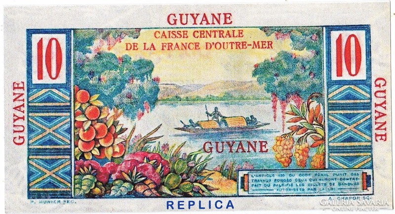 French Guiana 10 French Guiana francs 1947 replica
