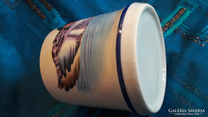 Régi kerámia vadkacsás pohár, csésze 1. (M3472)