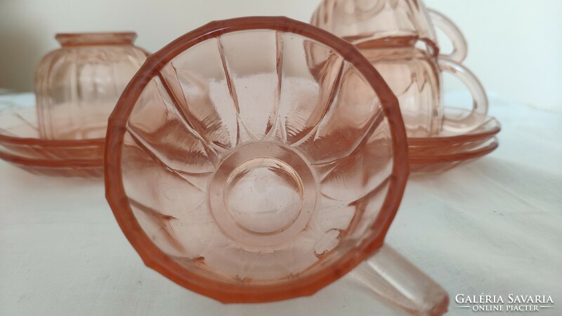 Art - Deco 4 személyes üveg mokkás készlet