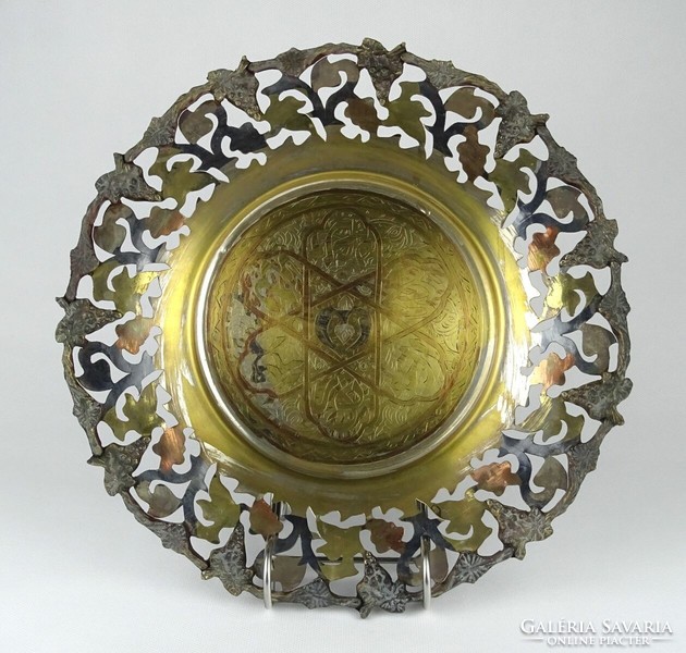 1M577 old Egyptian copper decorative wall plate 30 cm