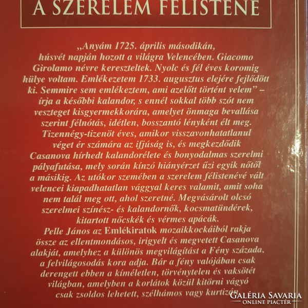 Pelle János: CASANOVA, a szerelem félistene  Magyar Könyvklub  1997