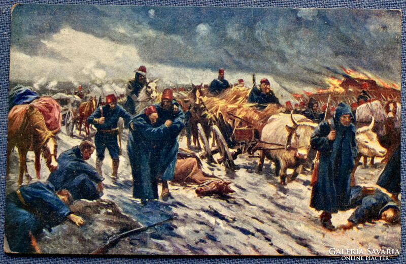 Kumanovo  1912 csata festmény emlék  képeslap