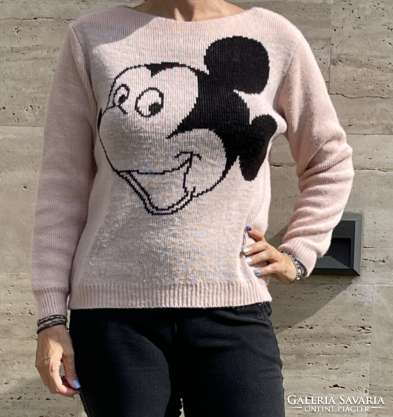 Micky egeres kötött rózsaszín olasz pulcsi