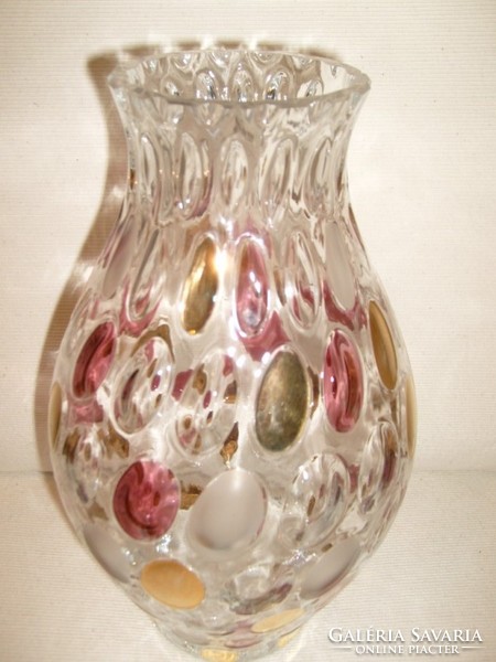 Gold + opal + purple auction wonderful ornament vase 27cm