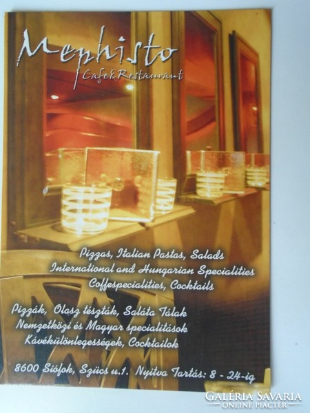 D194342  Reklám  képeslap  Mephisto Café Restaurant -SIÓFOK