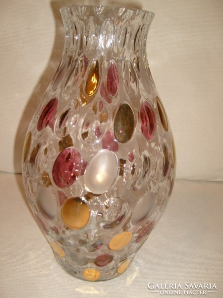 Gold + opal + purple auction wonderful ornament vase 27cm