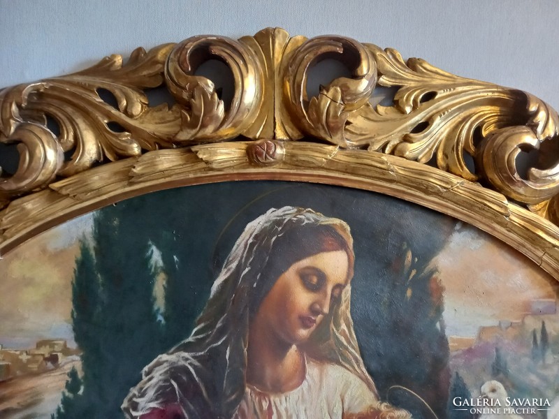 Mária a gyermek Jézussal antik olaj festmény