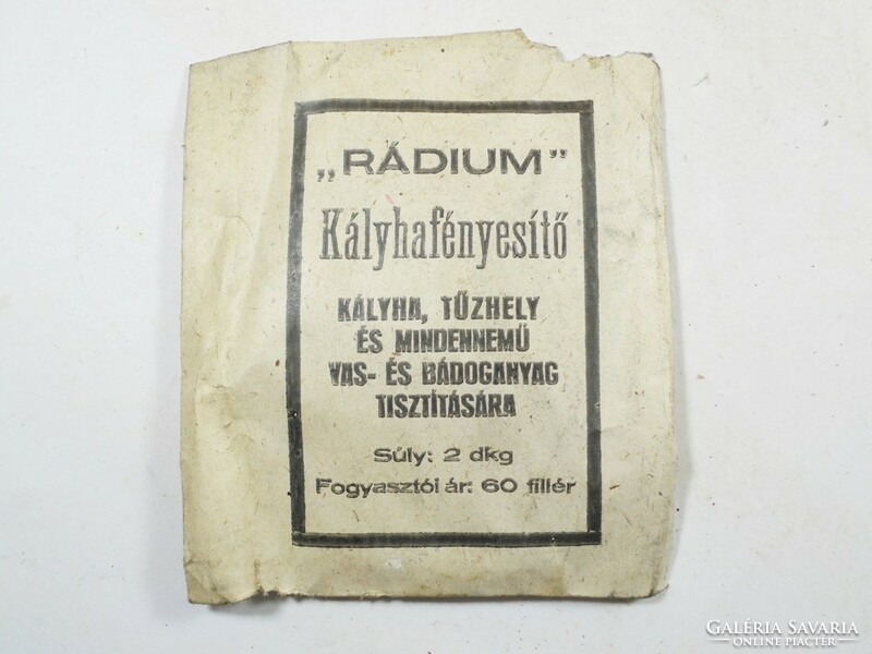 Retro ''Rádium'' Kályhafényesítő papír zacskó - Ferrokémia Ipari Szövetkezet 1970-es évekből