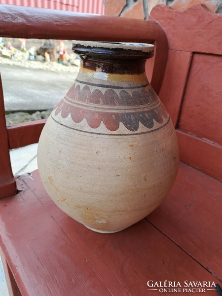 Gömöri 31 cm high kanta stone jug pitcher rustic village decoration ceramic hard tile