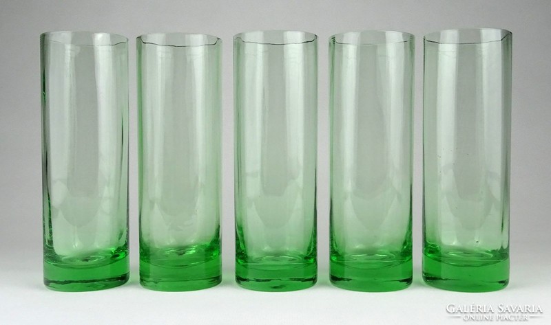 1M716 retro green perfect soda glass set 5 pieces