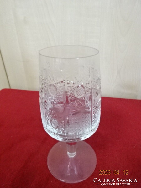 Lipkai glass stemmed wine glass, height 15.2 cm. Jokai.