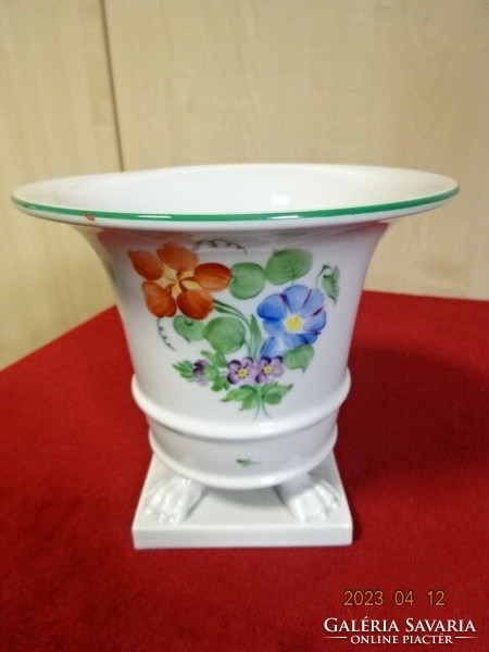 Herend porcelain nail vase, four legs, height 13 cm. Jokai.