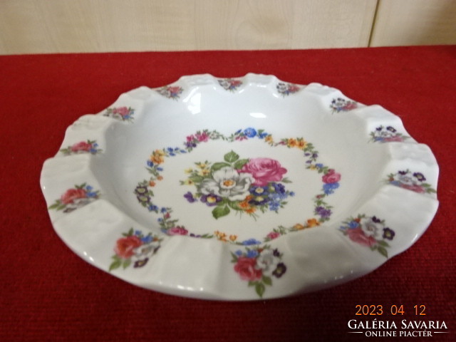 German porcelain, rose pattern ashtray, diameter 15 cm. Jokai.