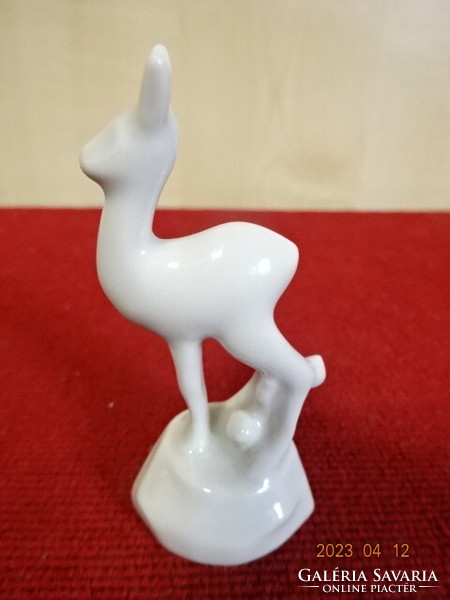 Herend porcelain figure, white deer, height 6.5 cm. Jokai.