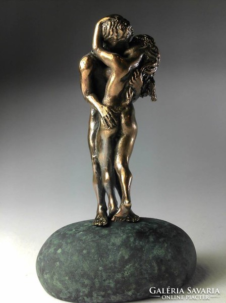 Csók  bronz szobor miniatúra