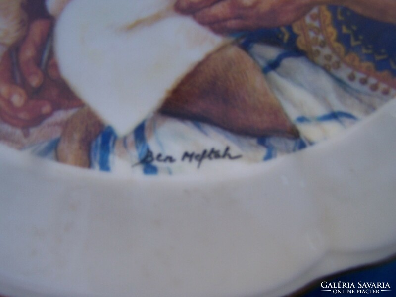 Ben meftah marked: pate de limoges (la rose des sables) porcelain decorative plate