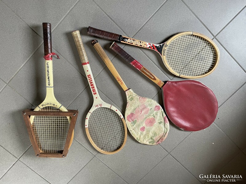 4 db régi retro fa teniszütő