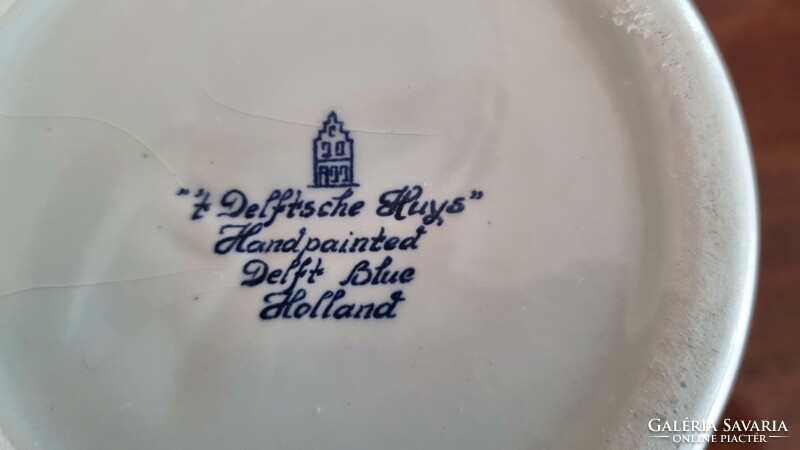 Kézzel festett holland Delft dohánytartó porcelán