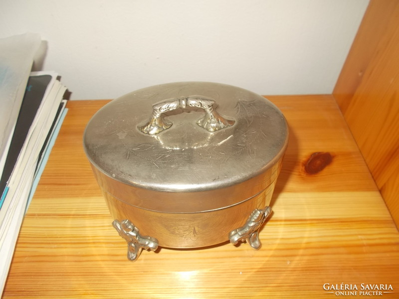 Antique metal bonbonier sugar jewelry box