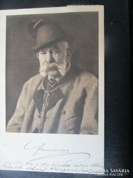 1915 HABSBURG FERENC JÓZSEF CSÁSZÁR MAGYAR KIRÁLY EREDETI KORABELI FOTÓ - LAP KÉP