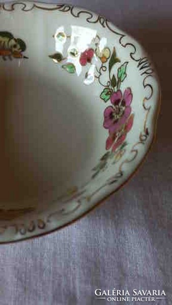 Zsolnay butter-colored, butterfly compote bowl