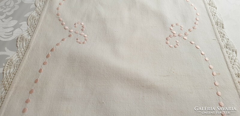 Very old embroidered tablecloth 113 cm x 35 cm
