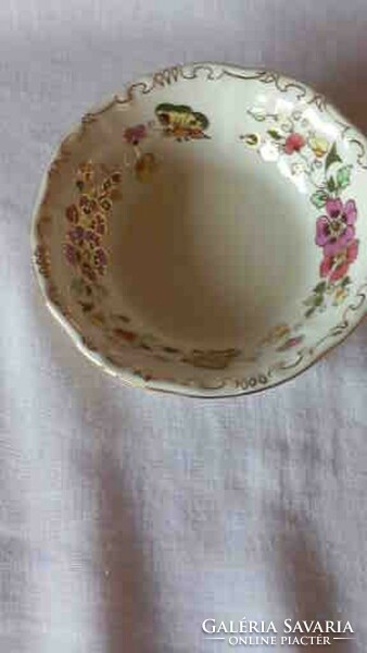Zsolnay butter-colored, butterfly compote bowl