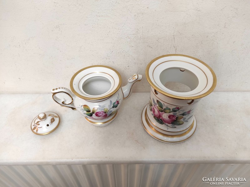 Antik biedermeier porcelán kávé főző melegen tartó mécses edény konyhai eszköz 258 7163