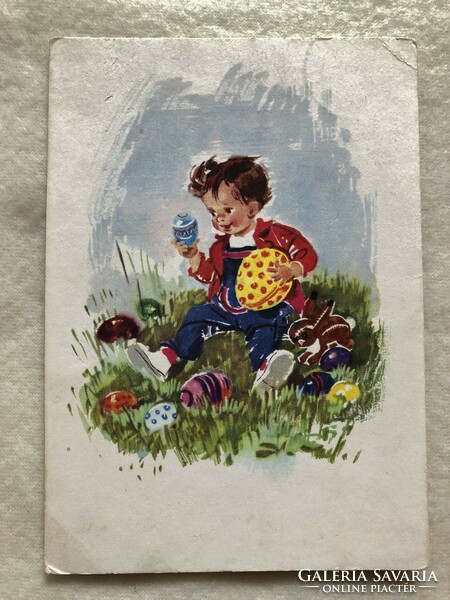 Old graphic Easter postcard -6.