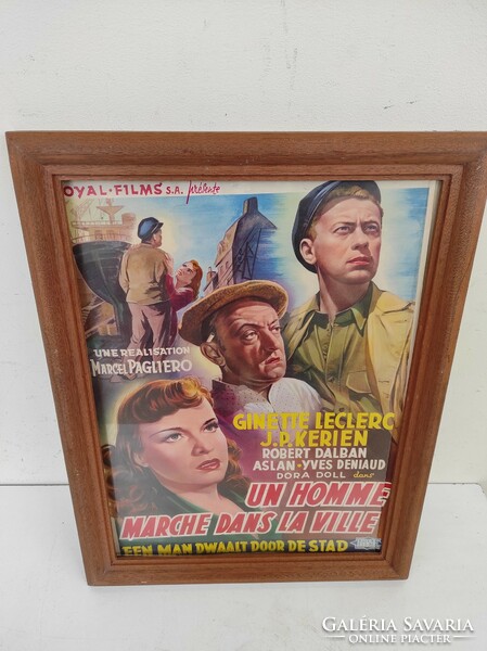 Antique poster 1950s film cinema in old frame 612 7214