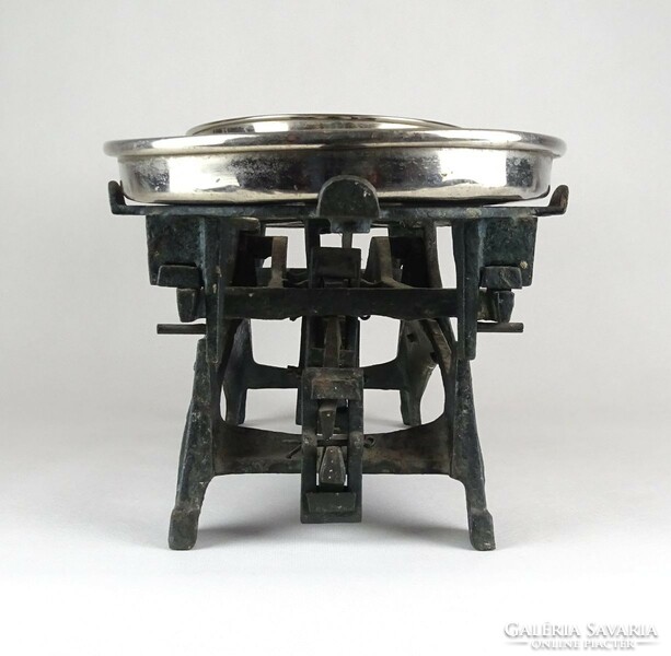 1B864 antique cast iron double arm kitchen scale with chrome pans special
