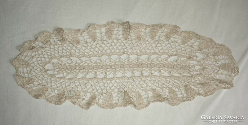Handmade beige lace tablecloth .16*45 Cm (17)