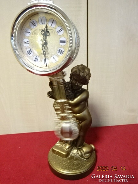 Table pendulum clock, rhythm, awing block, mark: 4rp632. It is held by a bronze angel. Jokai.