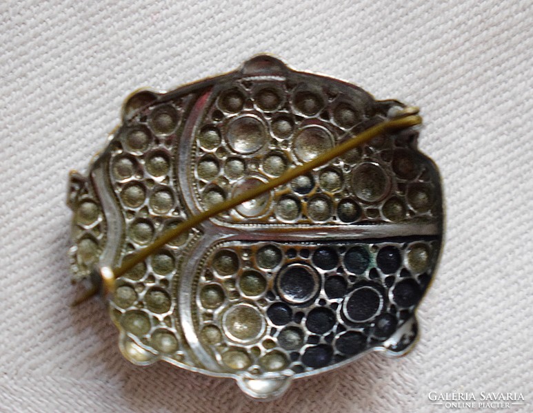 Old brooch retro jewelry 3.6 x 3.3 cm scarab beetle metal scarab