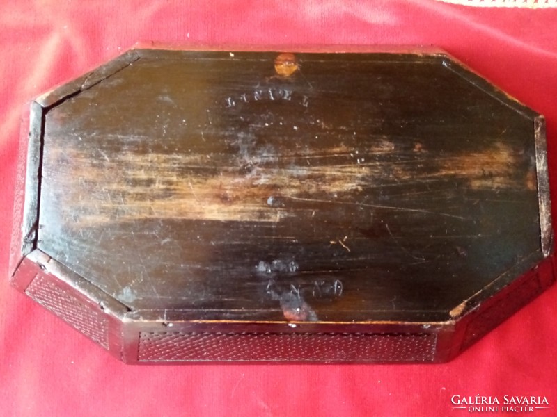 Antik Lingel fa tál/asztalközép, XlX.sz. első fele.- 1846 -