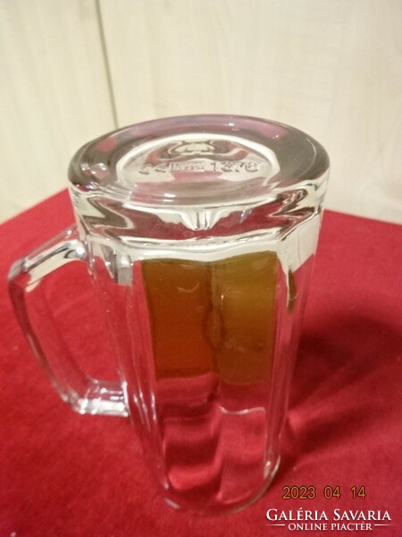 Glass beer mug for a birthday, height 15.5 cm. Jokai.