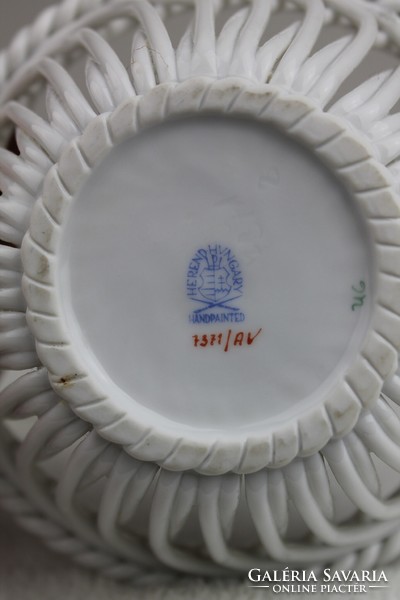 Herend Appony pattern woven bowl, basket