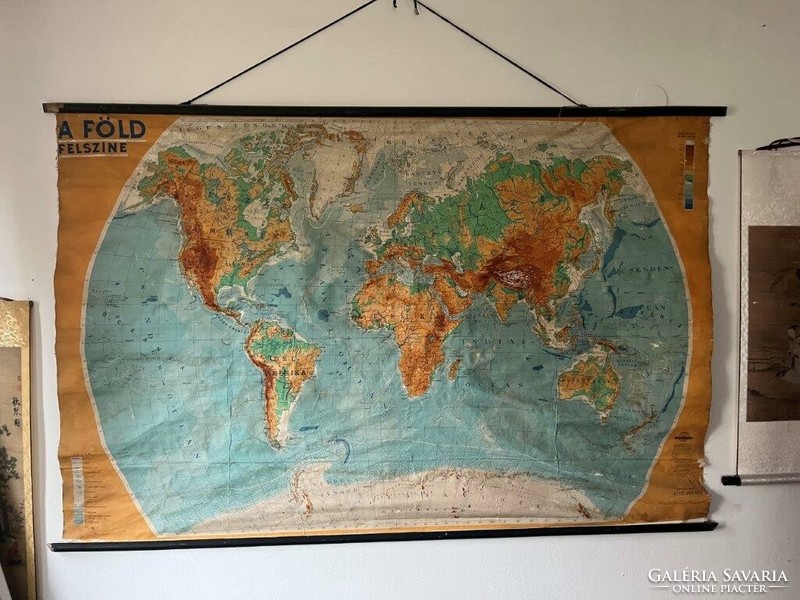 Topography of the world wall map
