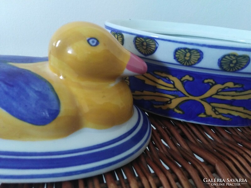 Handmade porcelain kitchen storage, butter holder - duck