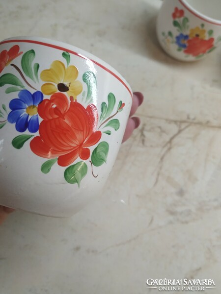 Ceramic, hand-painted poppy wine glass 4 pieces for sale!