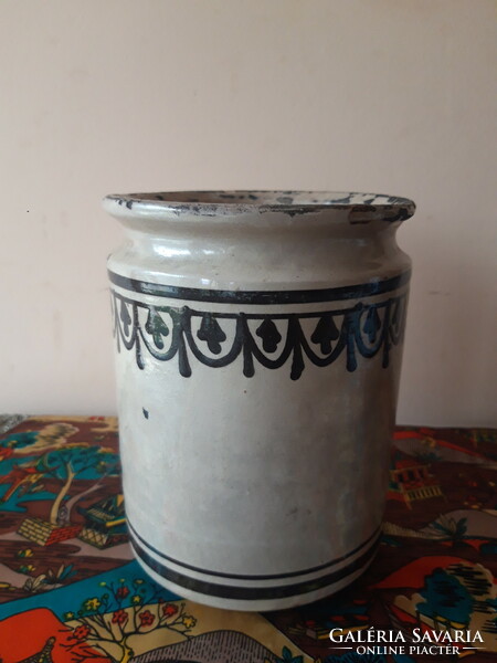 Old, folk, glazed earthenware pot - 1900 k
