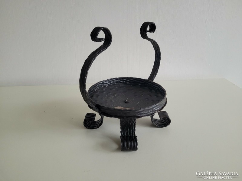 Old retro iron metal candle holder