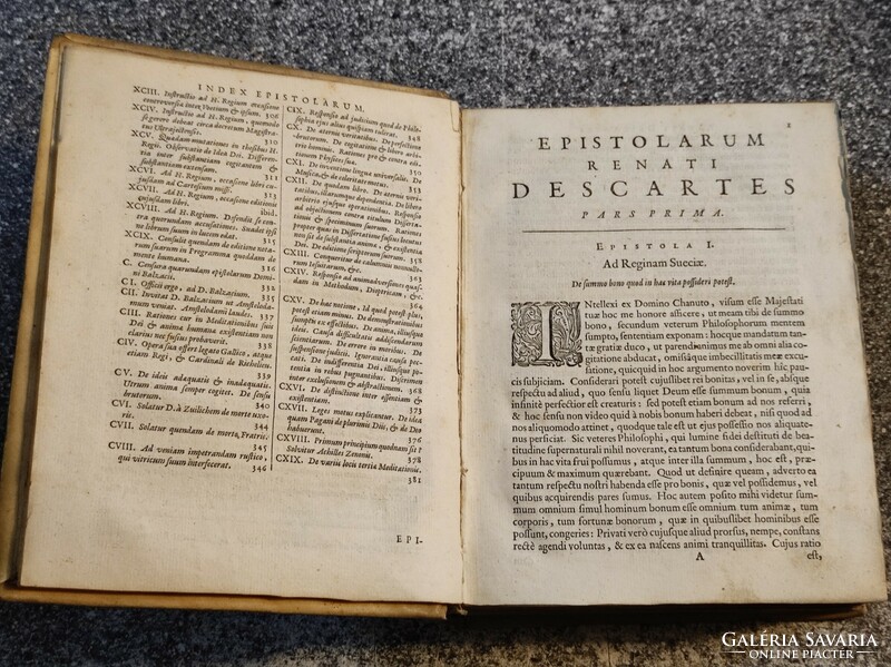 Renati Descartes. Epistolae..I-II rész.Mindenféle filozófiai kérdésekkel  foglakozik..1668.Amsterdam