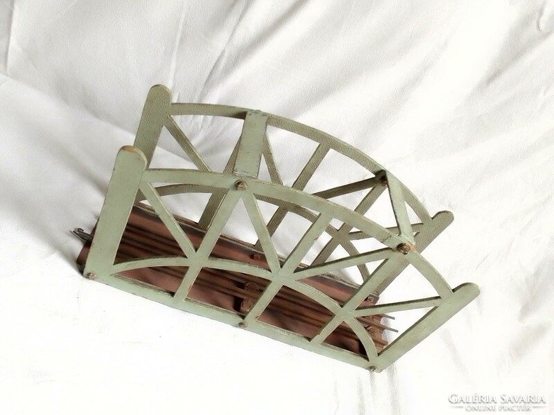 Antik régi íves egyedi vasúti híd 0-ás vonat modell Märklin háromsínes terepasztal kiegészítő