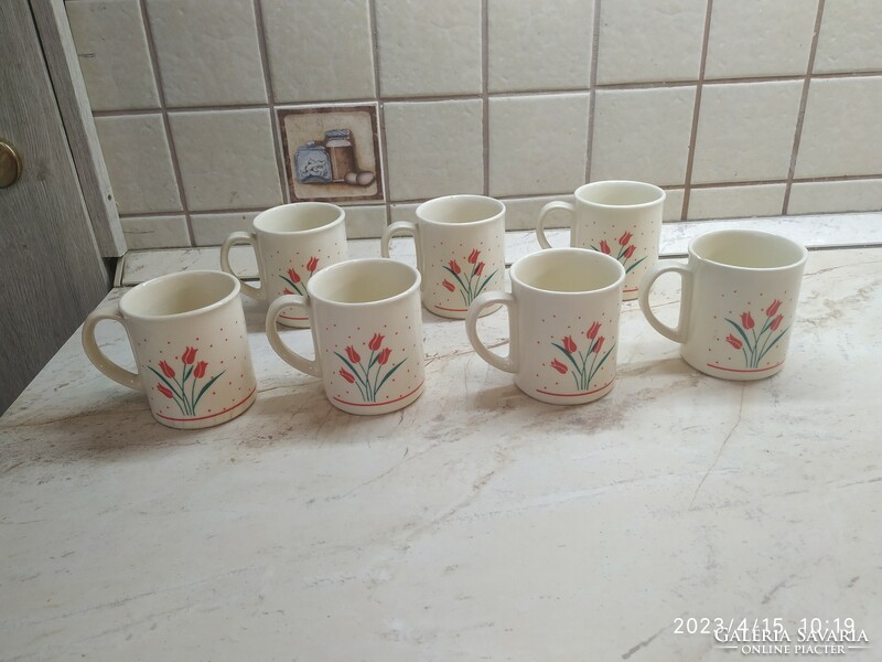 Ceramic floral, polka dot mug, glass 7 pieces for sale!